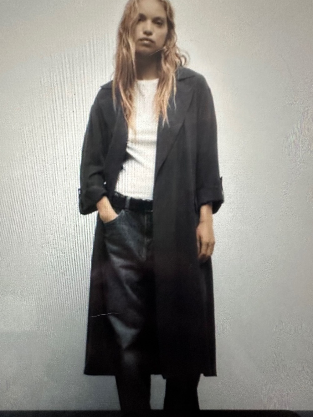 Zara oversized long Basic Black Jacket. NWOT
